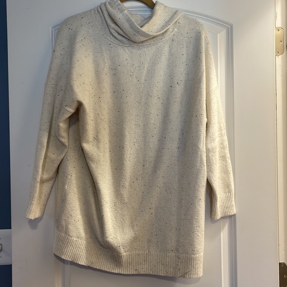 Pure J Jill xl drawstring high collar white with black dots sweater - Picture 6 of 6